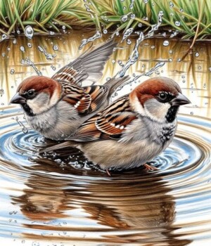 Do. 05.03.26 - Badende Spatzen